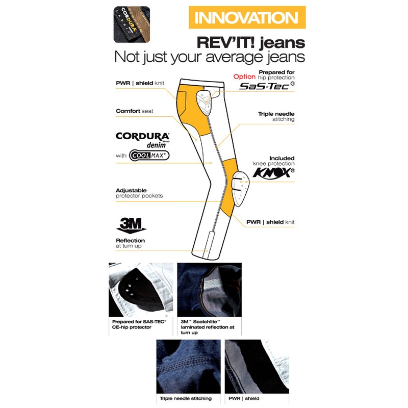 Kevlar Motocicleta Jeans Revit Campo Vânzare extinsă lichidare