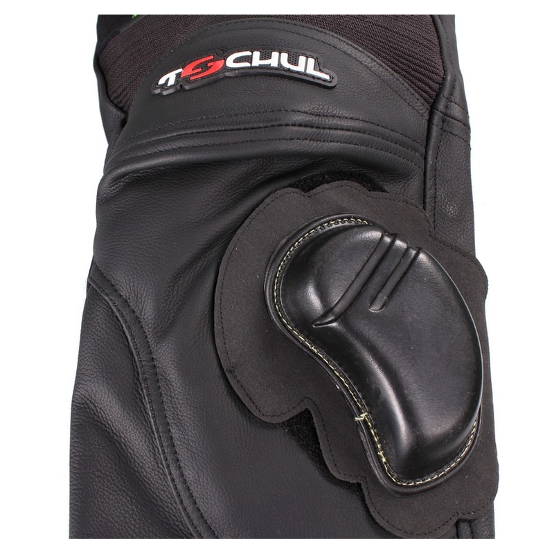 Pantaloni pentru motociclete Tschul M-60 negru-verde lichidare