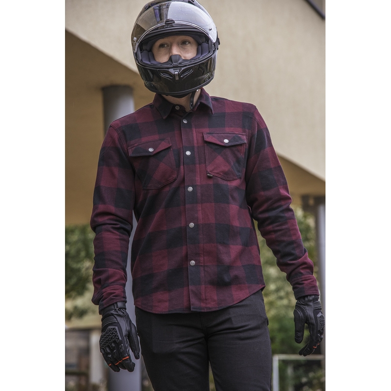 Oxford Kickback 2.0 cămașă de motociclist roșu și negru