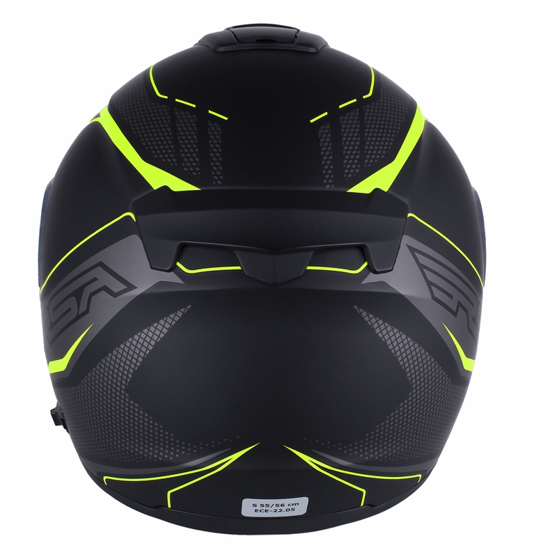 Cască moto modulabilă RSA Rival negru-gri-galben fluorescent