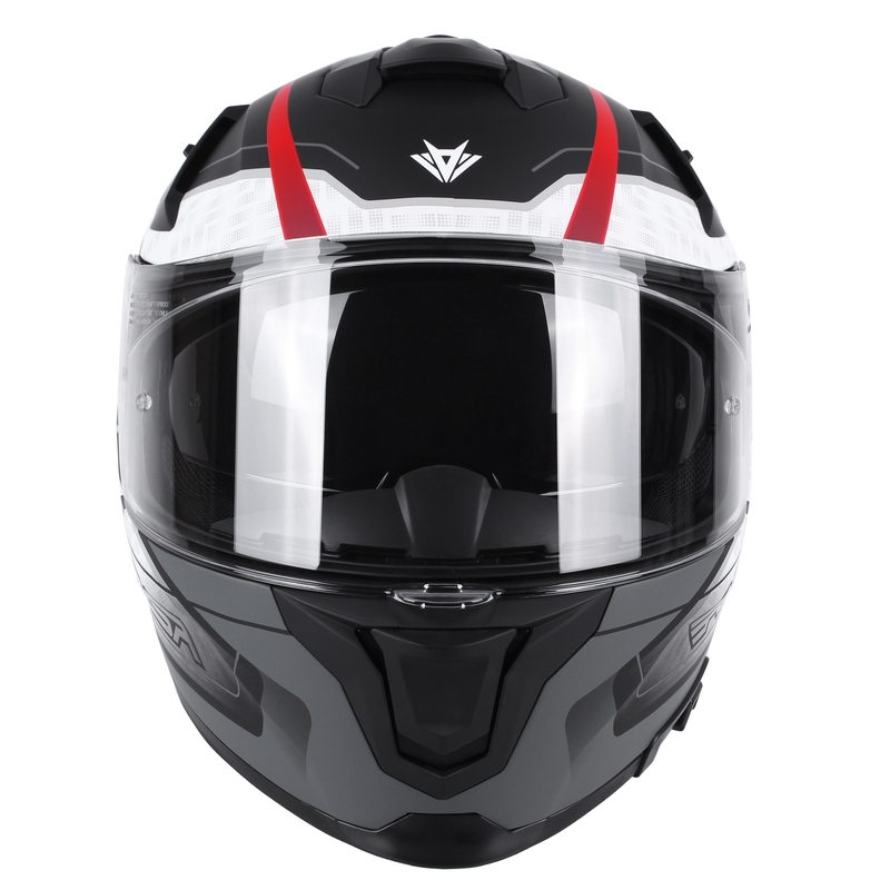 Cască moto integrală RSA Rapid gri-roșu lichidare