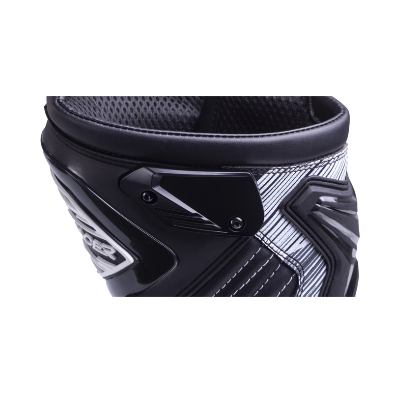 Ghete moto Street Racer Grid negru-alb