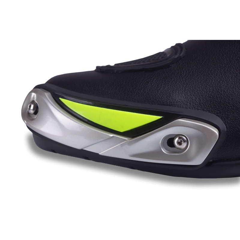 Ghete motociclete Street Racer GTR negru-galben fluo