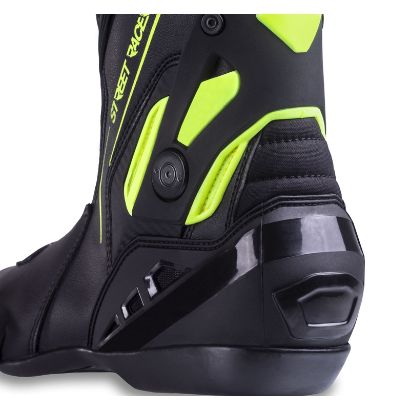 Ghete motociclete Street Racer GTR negru-galben fluo