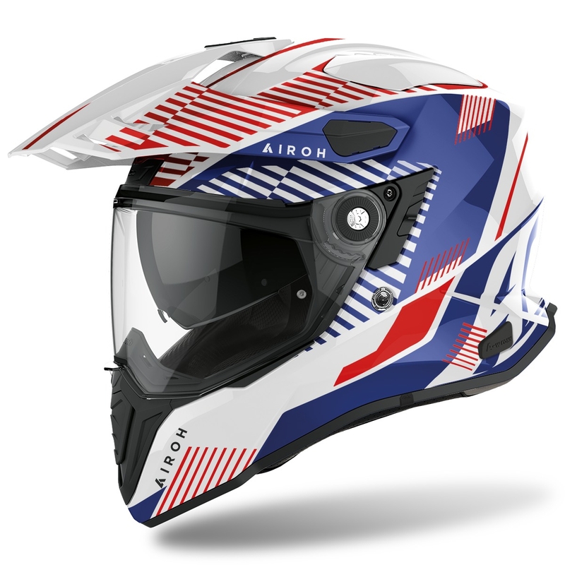 Cască de enduro Airoh Commander Boost 2022 alb-albastru lucios lichidare