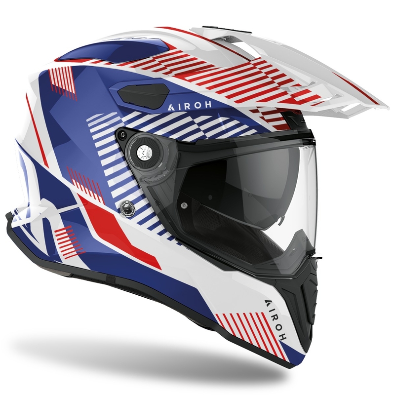 Cască de enduro Airoh Commander Boost 2022 alb-albastru lucios lichidare