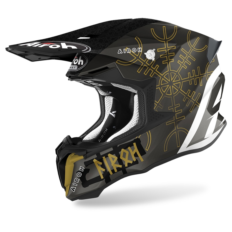 Cască de motocros Airoh Twist 2.0 Sword 2021 alb-auriu-gri lichidare