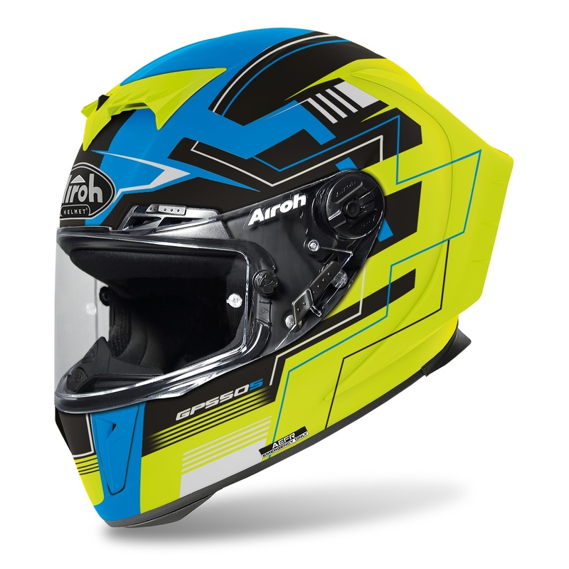 Cască de motocicletă integrală Airoh GP550 S Challenge 2022 galben-albastru mat