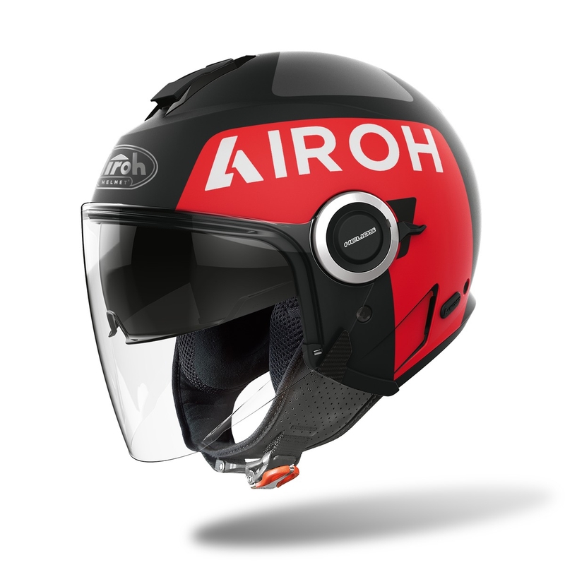 Cască de motocicletă deschisă Airoh Helios Up 2022 roșu-negru