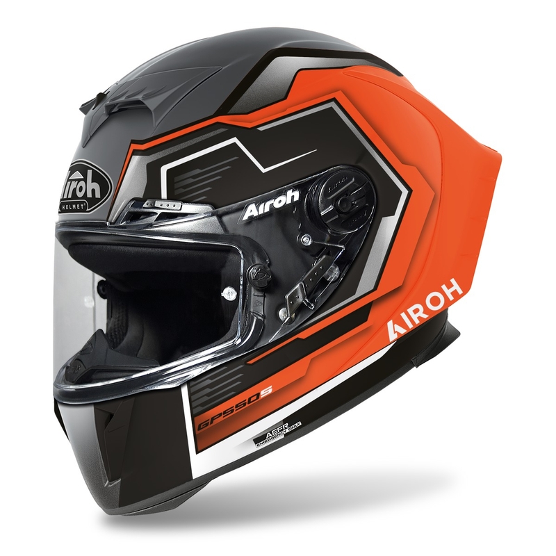 Cască de motocicletă integrală Airoh GP550 S Rush 2022 portocaliu fluo mată Airoh GP550 S Rush 2022 lichidare