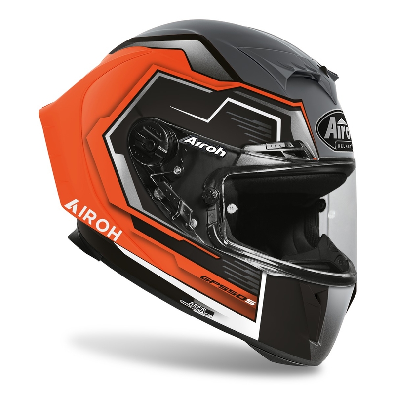 Cască de motocicletă integrală Airoh GP550 S Rush 2022 portocaliu fluo mată Airoh GP550 S Rush 2022 lichidare