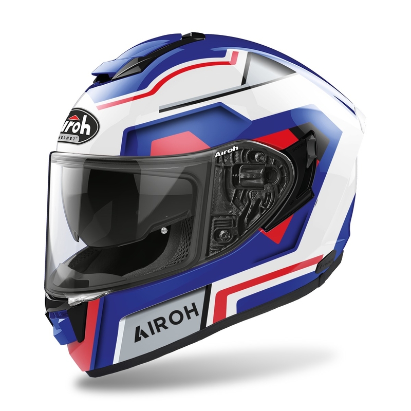 Cască de motocicletă integrală Airoh ST.501 Square 2022 roșu-albastru lucios lichidare