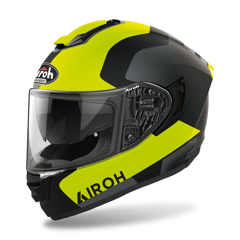 Cască de motocicletă integrală Airoh ST.501 Dock 2022 galben fluo mată lichidare