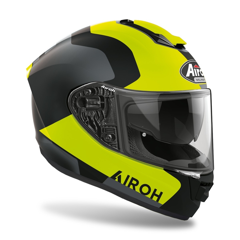 Cască de motocicletă integrală Airoh ST.501 Dock 2022 galben fluo mată lichidare