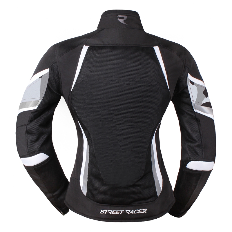 Geacă moto pentru femei Street Racer Elite negru-alb - calitate II