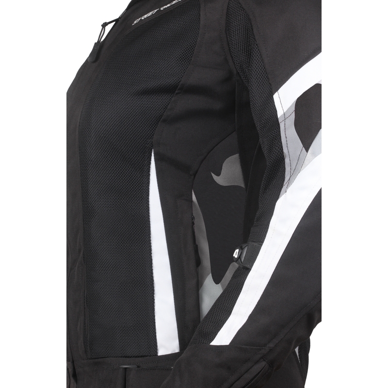 Geacă moto pentru femei Street Racer Elite negru-alb - calitate II