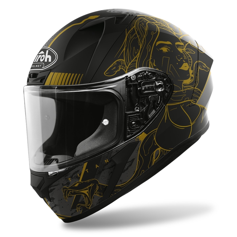 Cască integrală de motocicletă Airoh Valor Titan 2022 negru-auriu mat