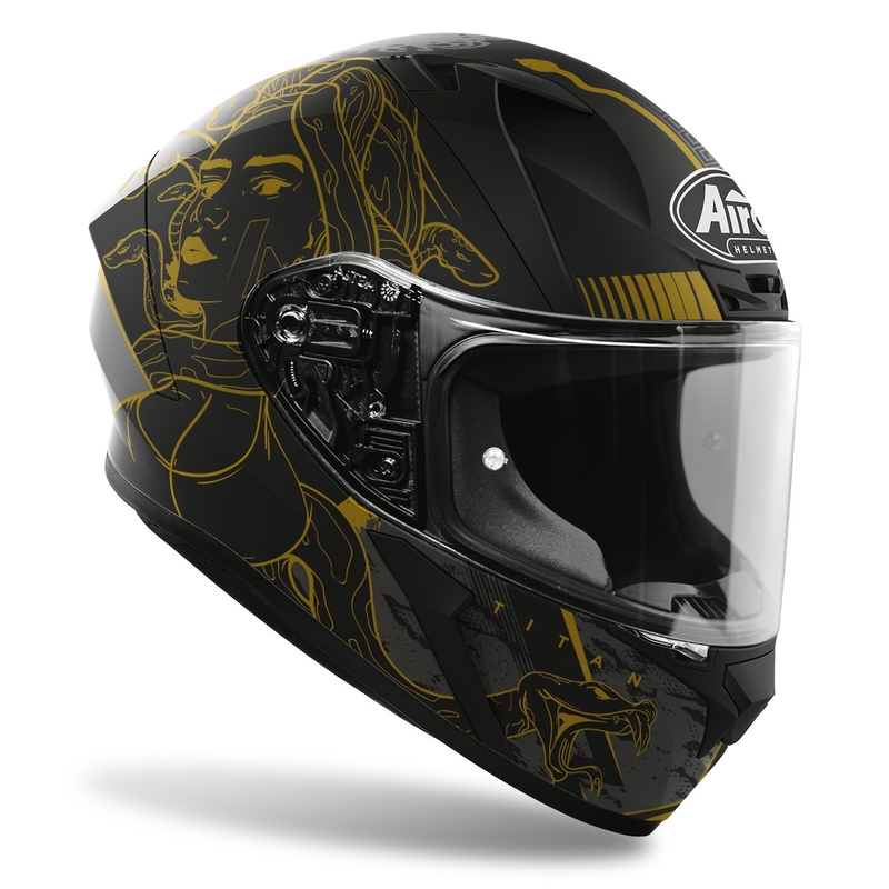 Cască integrală de motocicletă Airoh Valor Titan 2022 negru-auriu mat