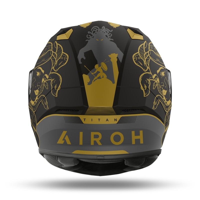 Cască integrală de motocicletă Airoh Valor Titan 2022 negru-auriu mat