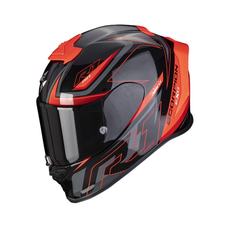 Cască integrală pentru motociclete Scorpion EXO-R1 Air Gaz negru-roșu