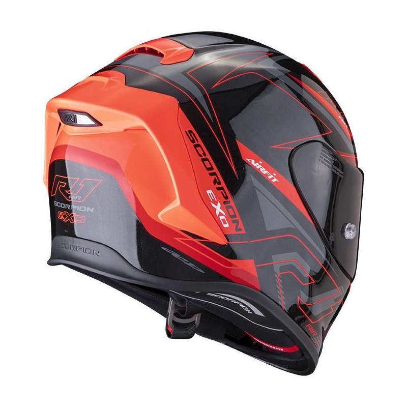 Cască integrală pentru motociclete Scorpion EXO-R1 Air Gaz negru-roșu