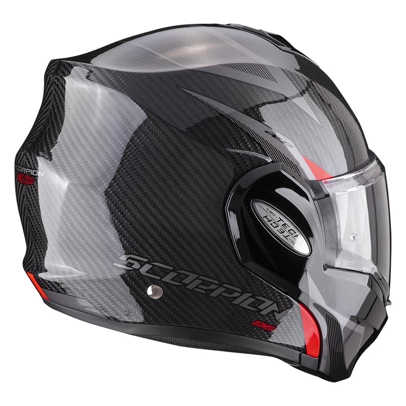 Cască de protecție Scorpion EXO-TECH Carbon Top negru-roșu tipping