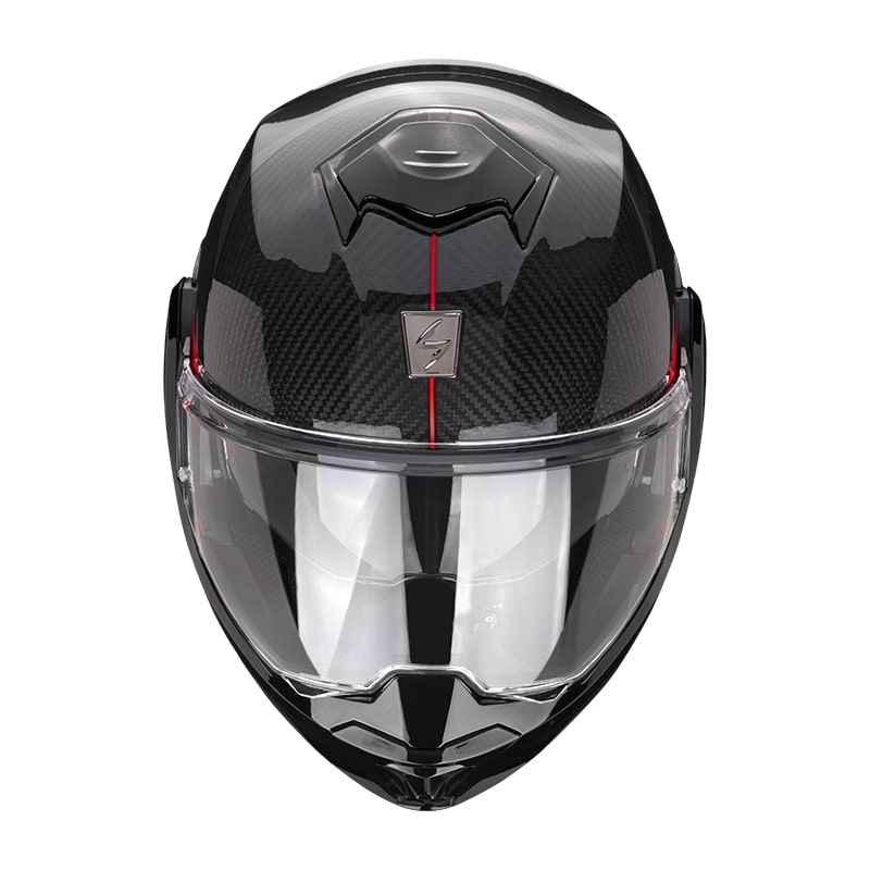 Cască de protecție Scorpion EXO-TECH Carbon Top negru-roșu tipping