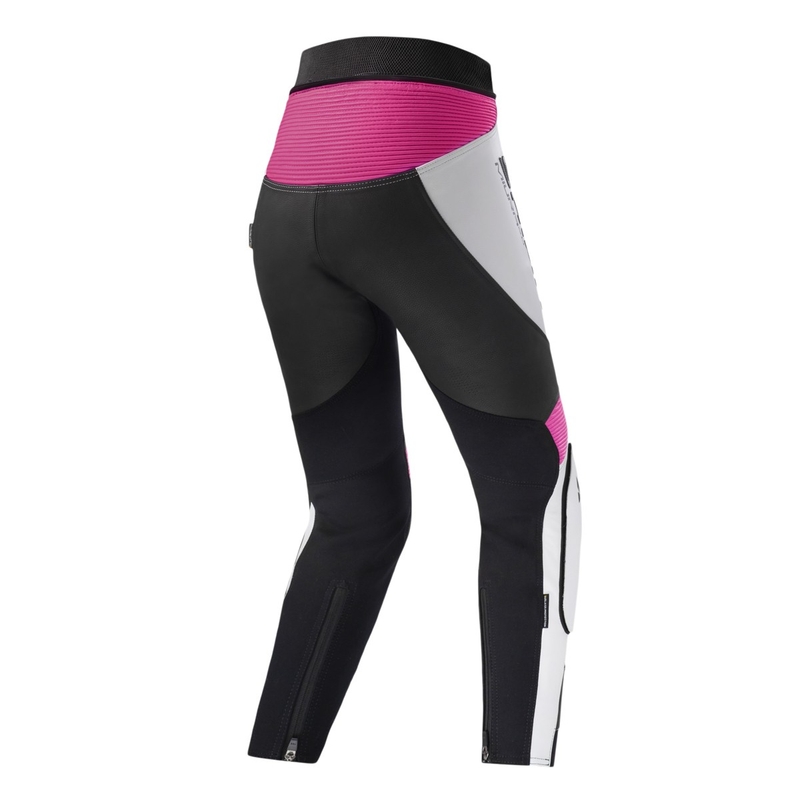 Pantaloni de motocicletă Shima Miura 2.0 negru, alb și roz pentru femei Shima Miura 2.0 negru, alb și roz