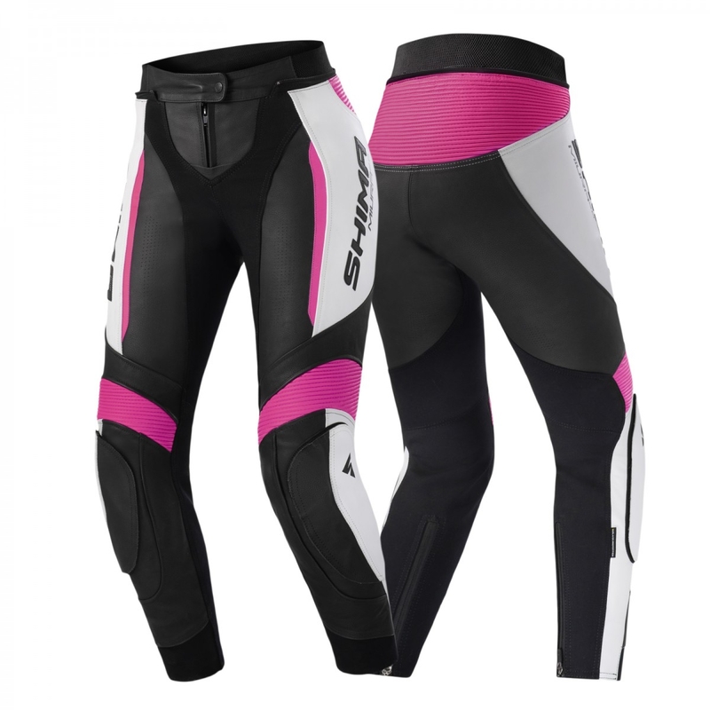 Pantaloni de motocicletă Shima Miura 2.0 negru, alb și roz pentru femei Shima Miura 2.0 negru, alb și roz