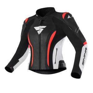 Jachetă de motocicletă Shima Miura 2.0 Black-White-Fluo Red pentru femei