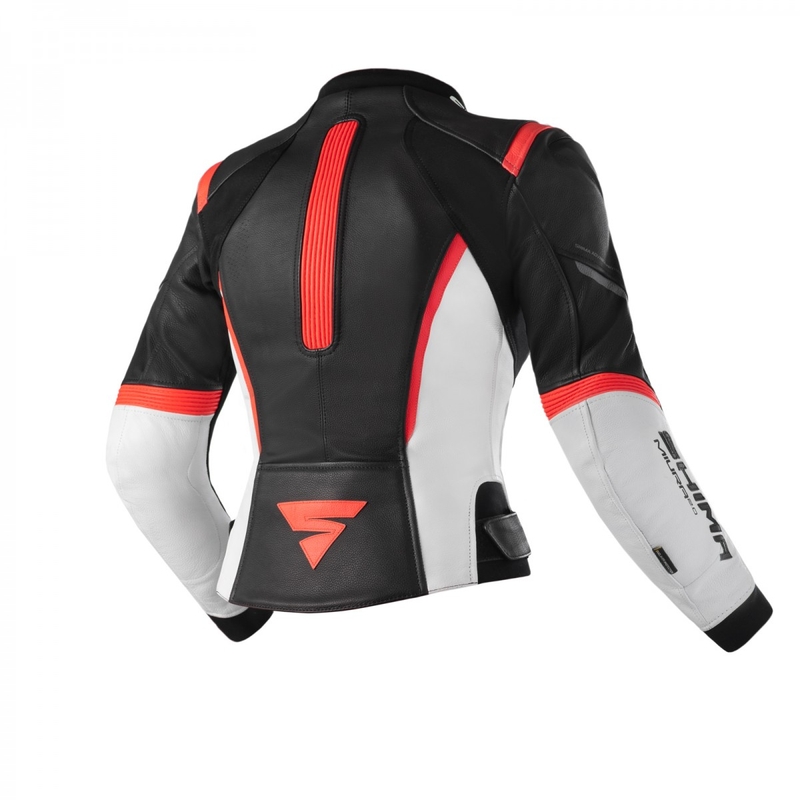 Jachetă de motocicletă Shima Miura 2.0 Black-White-Fluo Red pentru femei