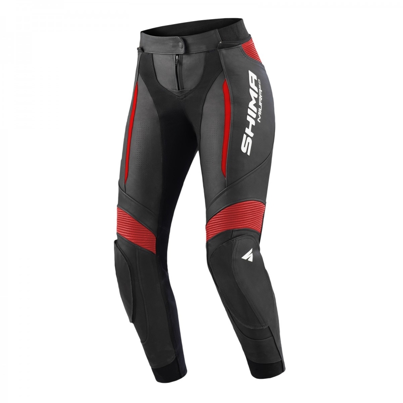 Pantaloni moto Shima Miura 2.0 negru/roșu pentru femei Shima Miura 2.0 negru/roșu