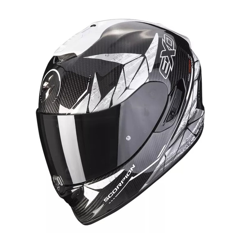 Scorpion EXO-1400 Carbon Air Aranea cască de motocicletă integrală Scorpion EXO-1400 Carbon Air negru și alb