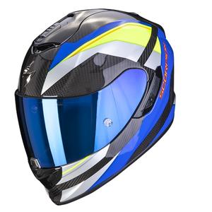 Cască integrală de motocicletă Scorpion Exo-1400 Carbon Air Legione albastru-fluo galben