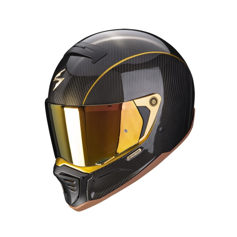 Cască de motocicletă integrală Scorpion EXO-HX1 Carbon SE negru-aur