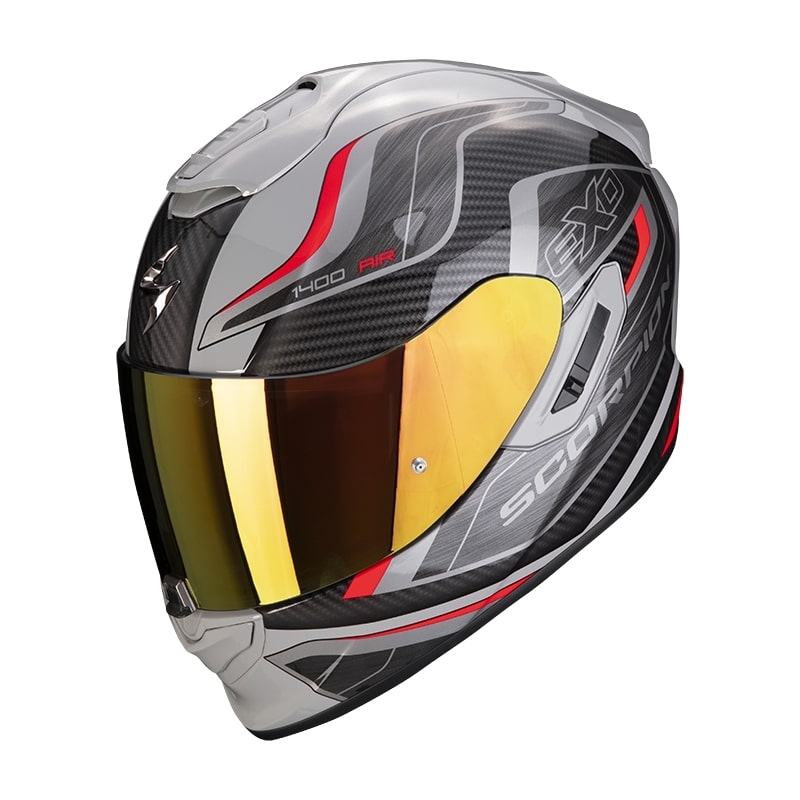 Cască integrală de motocicletă Scorpion EXO-1400 Air Attune gri-negru-roșu lichidare