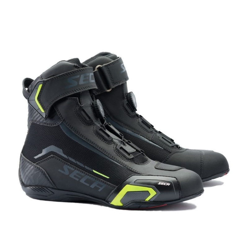Cizme de motocicletă SECA Apex Evo negru-galben-fluo lichidare