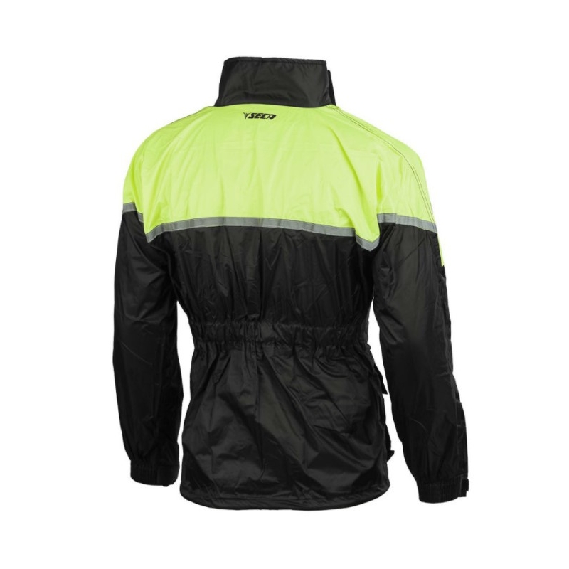 Jachetă de ploaie pentru motociclete SECA Rain negru-galben-fluo lichidare