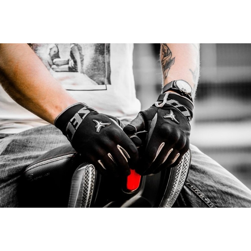 SECA X-Stretch mănuși de motocicletă negru-gri lichidare
