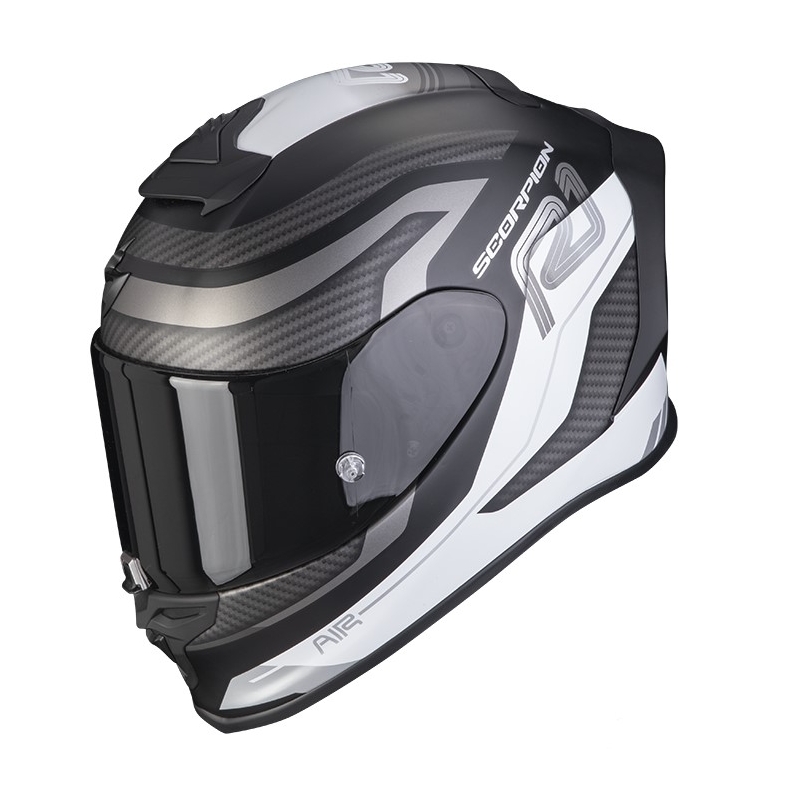 Cască de motocicletă integrală SCORPION EXO-R1 AIR VATIS negru mat/alb lichidare