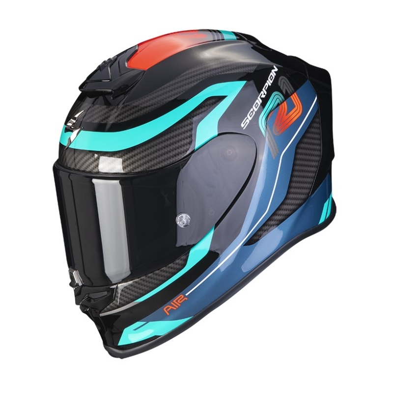 Cască integrală pentru motociclete SCORPION EXO-R1 AIR VATIS negru-albastru-roșu