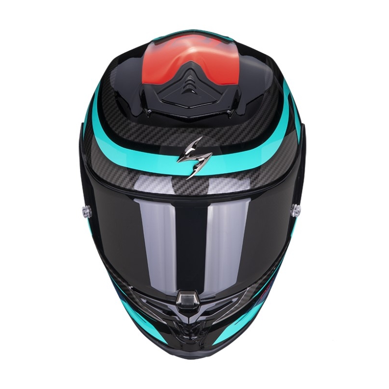 Cască integrală pentru motociclete SCORPION EXO-R1 AIR VATIS negru-albastru-roșu