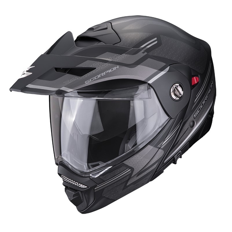Cască de motocicletă SCORPION ADX-2 CARRERA negru mat-argintiu mat