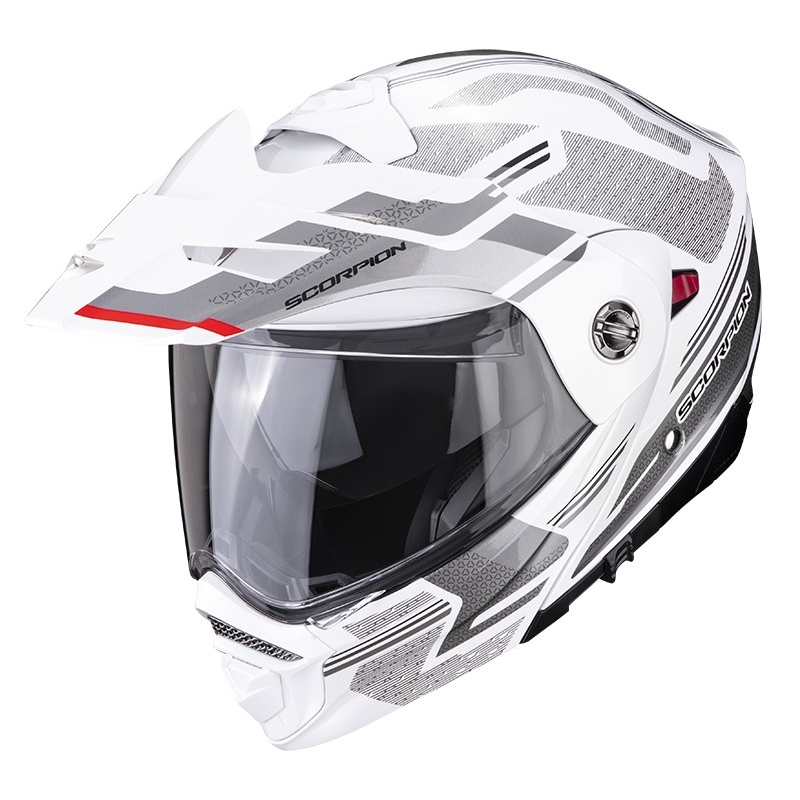 Cască de motocicletă SCORPION ADX-2 CARRERA pearl white-silver