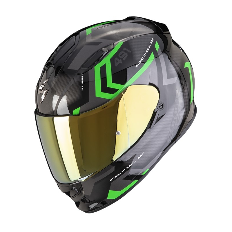 Cască integrală pentru motociclete SCORPION EXO-491 SPIN negru-verde lichidare
