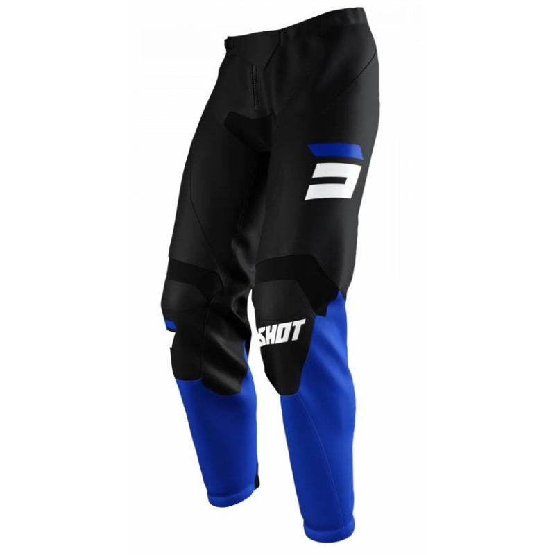 Pantaloni Motocross Shot Raw Burst negru și albastru výprodej lichidare