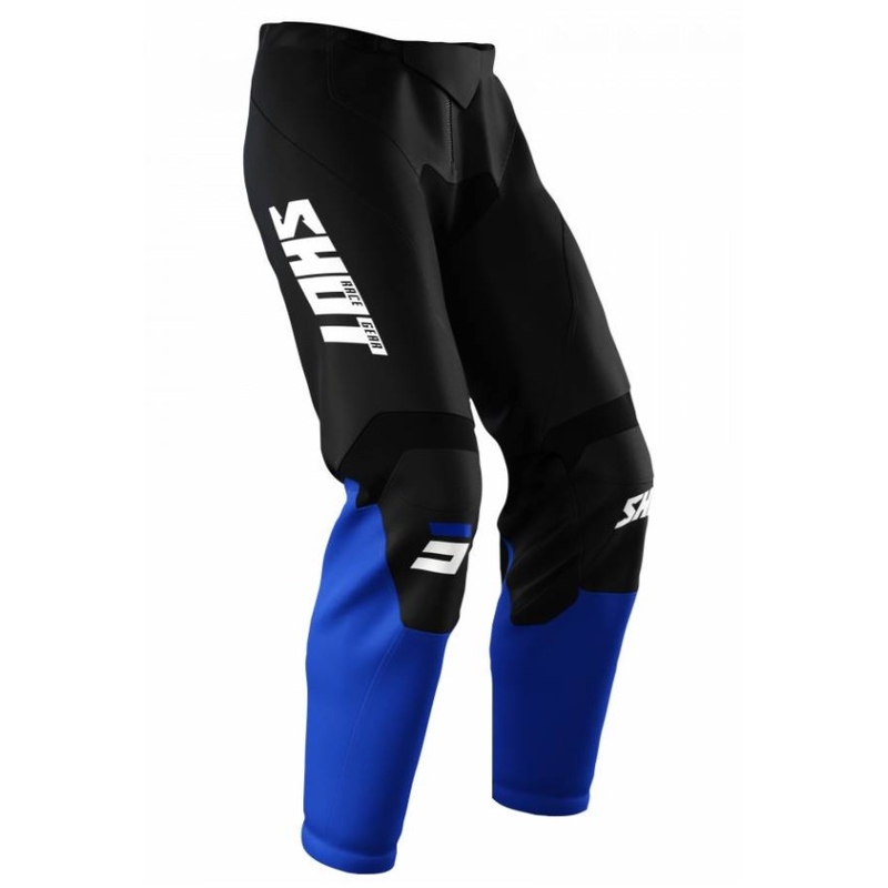 Pantaloni Motocross Shot Raw Burst negru și albastru výprodej lichidare