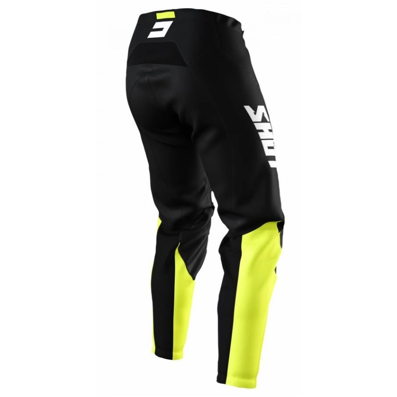 Pantaloni Motocross Shot Raw Burst negru-fluo galben lichidare