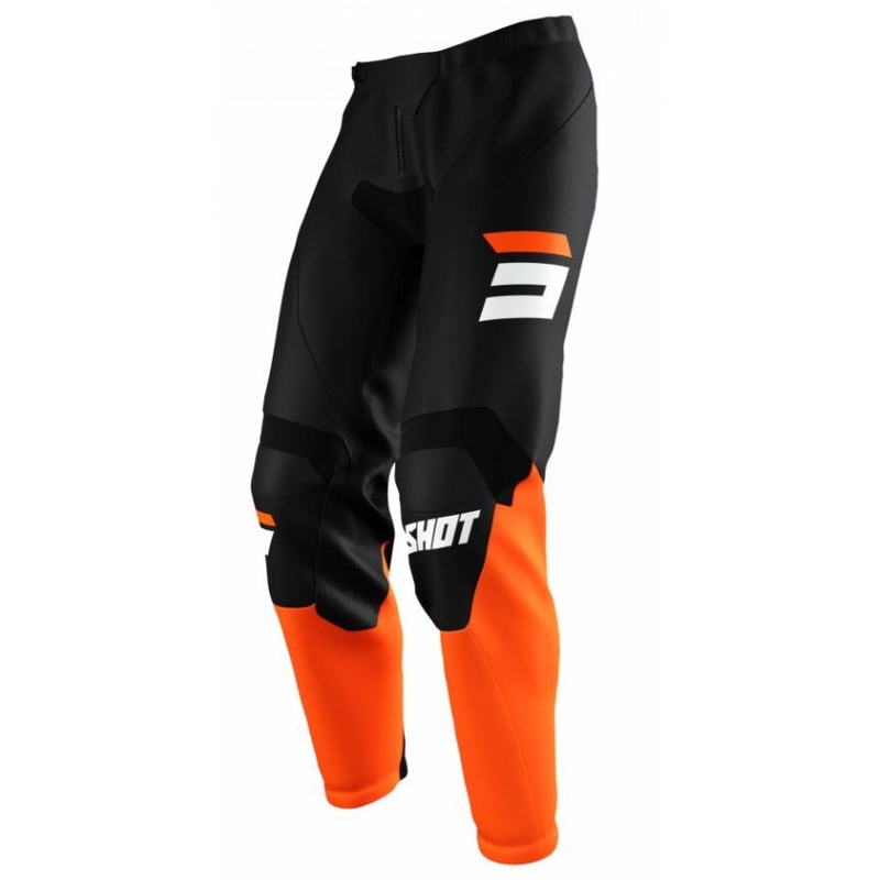 Pantaloni Motocross Shot Raw Burst negru-portocaliu lichidare