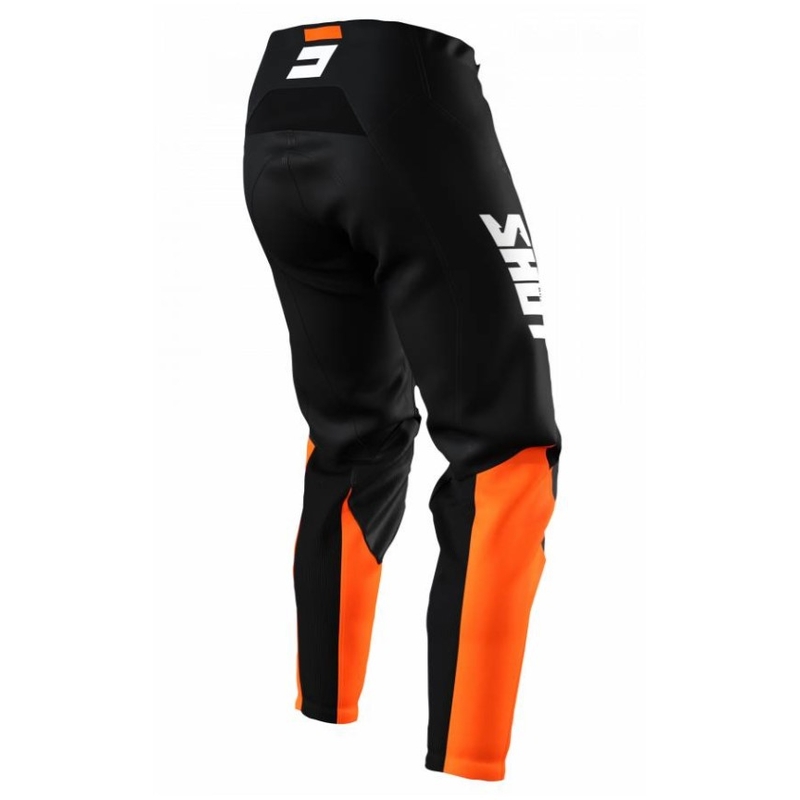 Pantaloni Motocross Shot Raw Burst negru-portocaliu lichidare